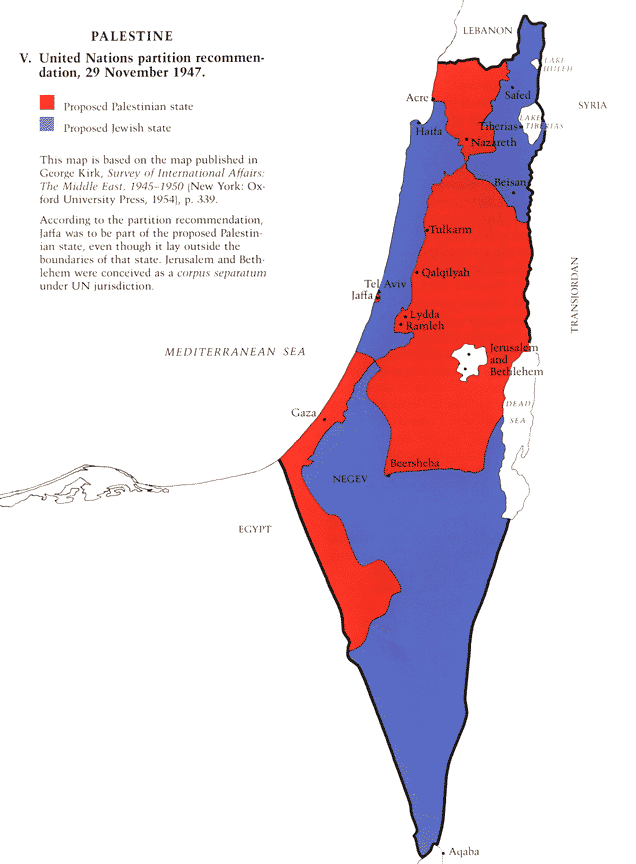 Карта палестины 1947